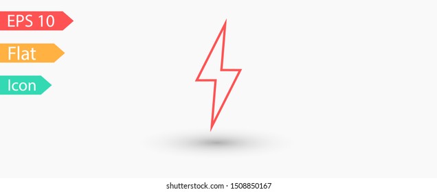 Icono de rayo. Logotipo de los vectores de energía eléctrica. Vector aislado de ilustración del tornillo relámpago. Icono plano del tornillo relámpago. Tornillo relámpago. Tornillos relámpagos icono EPS 10.