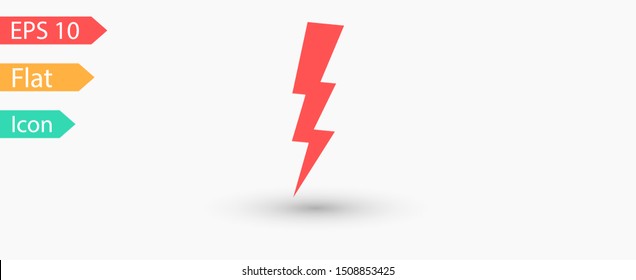 Lightning bolt icon. Lightning, electric power vector logo. Lightning bolt illustration isolated vector. Lightning bolt flat icon. Flash thunderbolt. Lightnings bolts icon EPS 10.