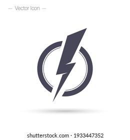 Lightning Bolt Icon. Electric Power Vector Logo Design Element.