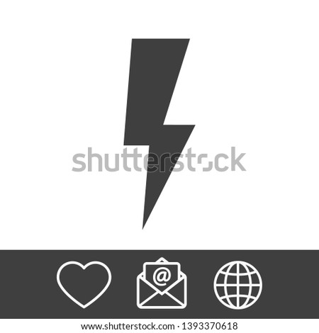 Lightning bolt icon. Lightning, electric power vector logo. Lightning bolt illustration isolated vector. Lightning bolt flat icon. Flash thunderbolt. Lightnings bolts icon EPS 10. 