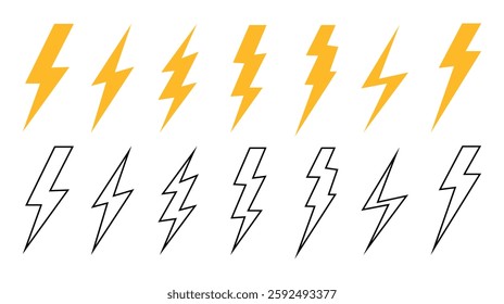 Lightning bolt icon. Electric vector lightning logo.