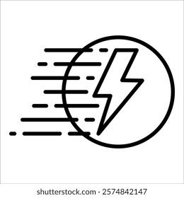Lightning Bolt Icon Element For Design