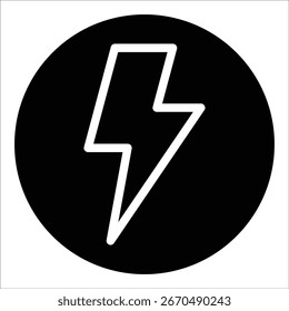 Lightning Bolt Icon Element For Design