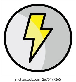 Lightning Bolt Icon Element For Design