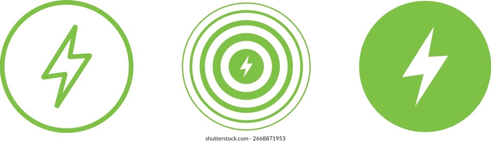 Blitzsymbol, Energiekonzept. Vektorgrafik