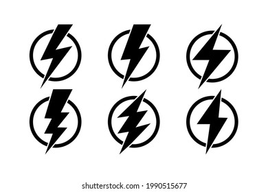 lightning bolt icon. energy power thnder flash electric volt sign vector illustration isolated on white background. thunderstorm logo 