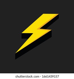 Lightning bolt icon, Energy and thunder electricity symbol concept,vector Illustration