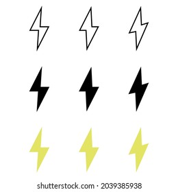 Lightning bolt icon. Flash icon