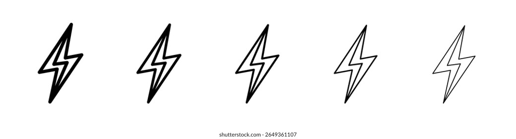 lightning bolt icon Flat design on isolated background