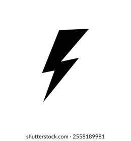 lightning bolt icon of glyph style design vector template