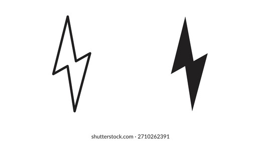Lightning bolt icon graphic doodle, sketch, outline drawing Vector illustration