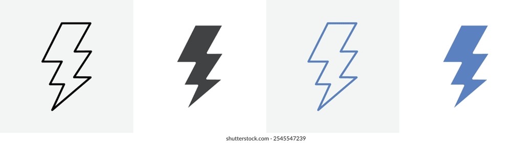 lightning bolt icon Group symbol or sign vector