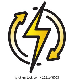 Lightning Bolt Icon - Illustration as EPS 10 File