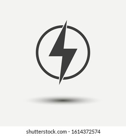 Lightning Bolt Icon Isolated On White Background. Vector Illustration. Eps 10.