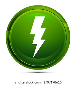 Icono del tornillo relámpago aislado en la ilustración del botón redondo verde brillante