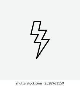 Lightning bolt icon isolated on the white background.