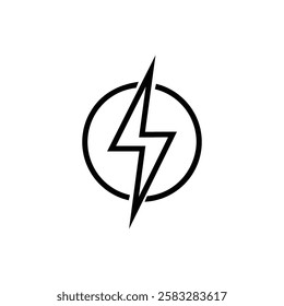 Lightning bolt icon isolated on white background. Vector illustration. 