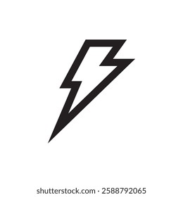 Lightning bolt icon isolated on white background.