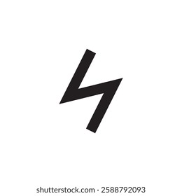Lightning bolt icon isolated on white background.