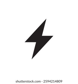 Lightning bolt icon isolated on white background.