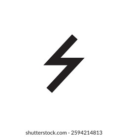 Lightning bolt icon isolated on white background.