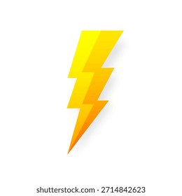 Lightning bolt icon isolated on white background. Vintage flash symbol, thunderbolt with grunge texture. Simple lightning strike sign. Vector illustration