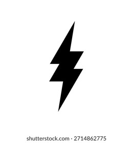 Icono del perno del relámpago aislado en el fondo blanco. Símbolo de destello de Antiguas, rayo con textura grunge. Sencillo signo de impacto de rayo. Ilustración vectorial
