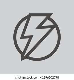 Lightning bolt. Icon isolated sign symbol and flat style for app, web and digital design. Vector illustration.