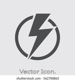 Lightning bolt. Icon isolated sign symbol and flat style for app, web and digital design. Vector illustration.