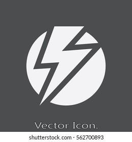 Lightning bolt. Icon isolated sign symbol and flat style for app, web and digital design. Vector illustration.