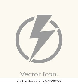 Lightning bolt. Icon isolated sign symbol and flat style for app, web and digital design. Vector illustration.