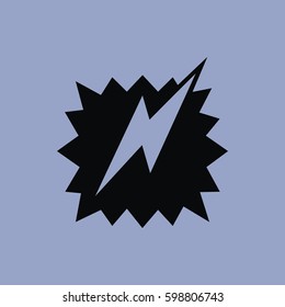 Lightning bolt. Icon isolated sign symbol and flat style for app, web and digital design. Vector illustration.