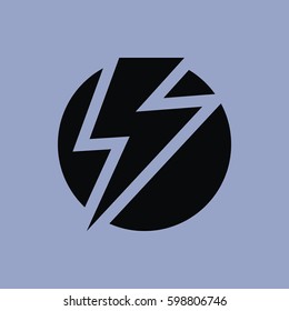 Lightning bolt. Icon isolated sign symbol and flat style for app, web and digital design. Vector illustration.