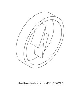 Lightning bolt icon, isometric 3d style