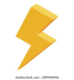 Lightning bolt icon. Isometric of lightning bolt vector icon for web design isolated on white background
