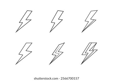 lightning bolt icon line art vector illustration