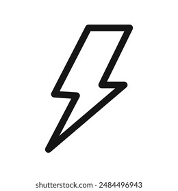lightning bolt icon linear vector graphics sign