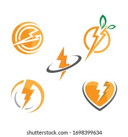Lightning bolt icon logo creative vectorillustration