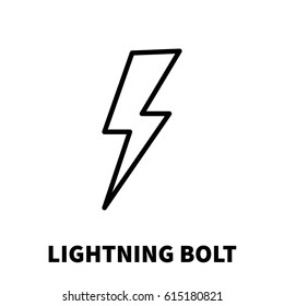 Lightning bolt icon or logo in modern line style. High quality black outline thunderbolt pictogram for web site design and mobile apps. Vector illustration on a white background.