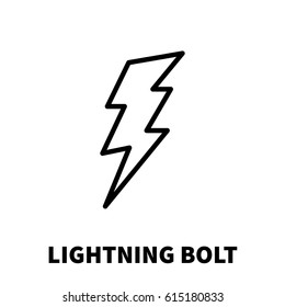 Lightning bolt icon or logo in modern line style. High quality black outline thunderbolt pictogram for web site design and mobile apps. Vector illustration on a white background.