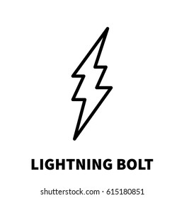 Lightning bolt icon or logo in modern line style. High quality black outline thunderbolt pictogram for web site design and mobile apps. Vector illustration on a white background.
