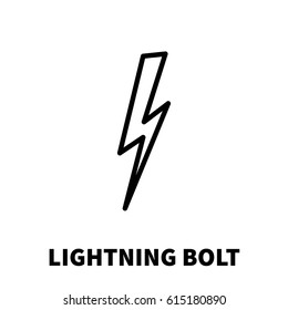 Lightning bolt icon or logo in modern line style. High quality black outline thunderbolt pictogram for web site design and mobile apps. Vector illustration on a white background.