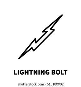 Lightning bolt icon or logo in modern line style. High quality black outline thunderbolt pictogram for web site design and mobile apps. Vector illustration on a white background.