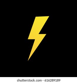 Lightning bolt icon or logo in modern flat style. High quality black outline thunderbolt pictogram for web site design and mobile apps. Vector illustration on a white background.