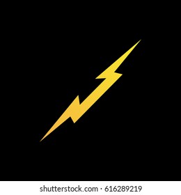 Lightning bolt icon or logo in modern flat style. High quality black outline thunderbolt pictogram for web site design and mobile apps. Vector illustration on a white background.