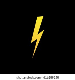 Lightning bolt icon or logo in modern flat style. High quality black outline thunderbolt pictogram for web site design and mobile apps. Vector illustration on a white background.
