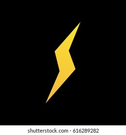 Lightning bolt icon or logo in modern flat style. High quality black outline thunderbolt pictogram for web site design and mobile apps. Vector illustration on a white background.