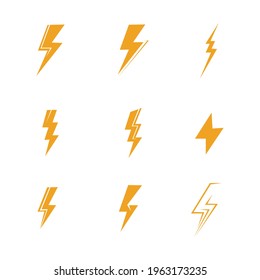 Lightning bolt icon logo set  creative vector illustration