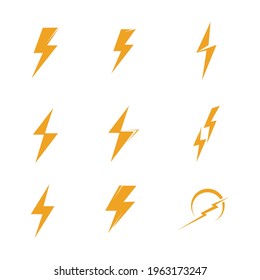 Icono de perno relámpago conjunto de ilustración vectorial creativa
