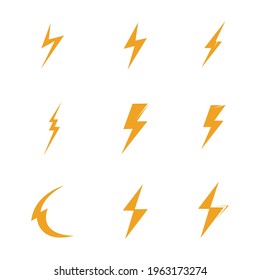 Lightning bolt icon logo set  creative vector illustration